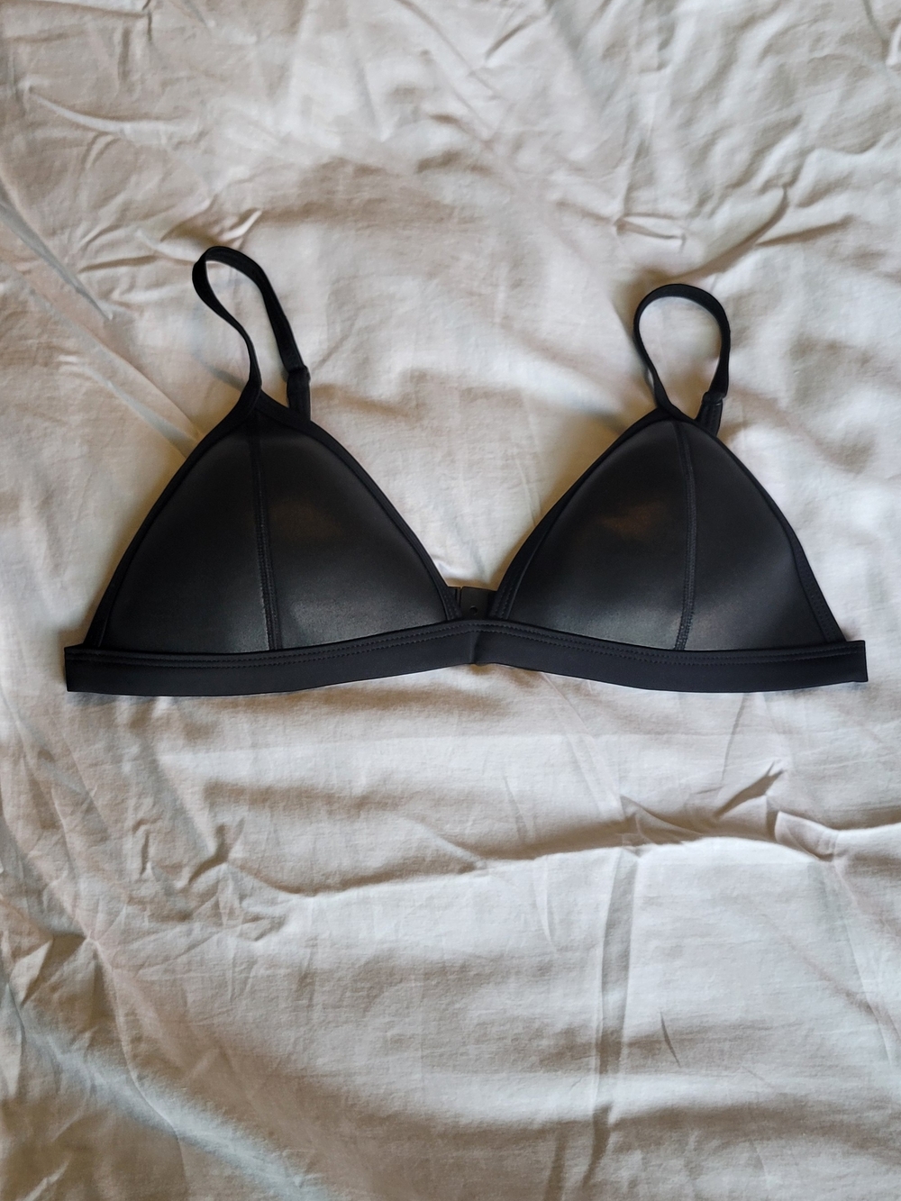 triangl swimwear Black Triangle Neoprene Bikini Top